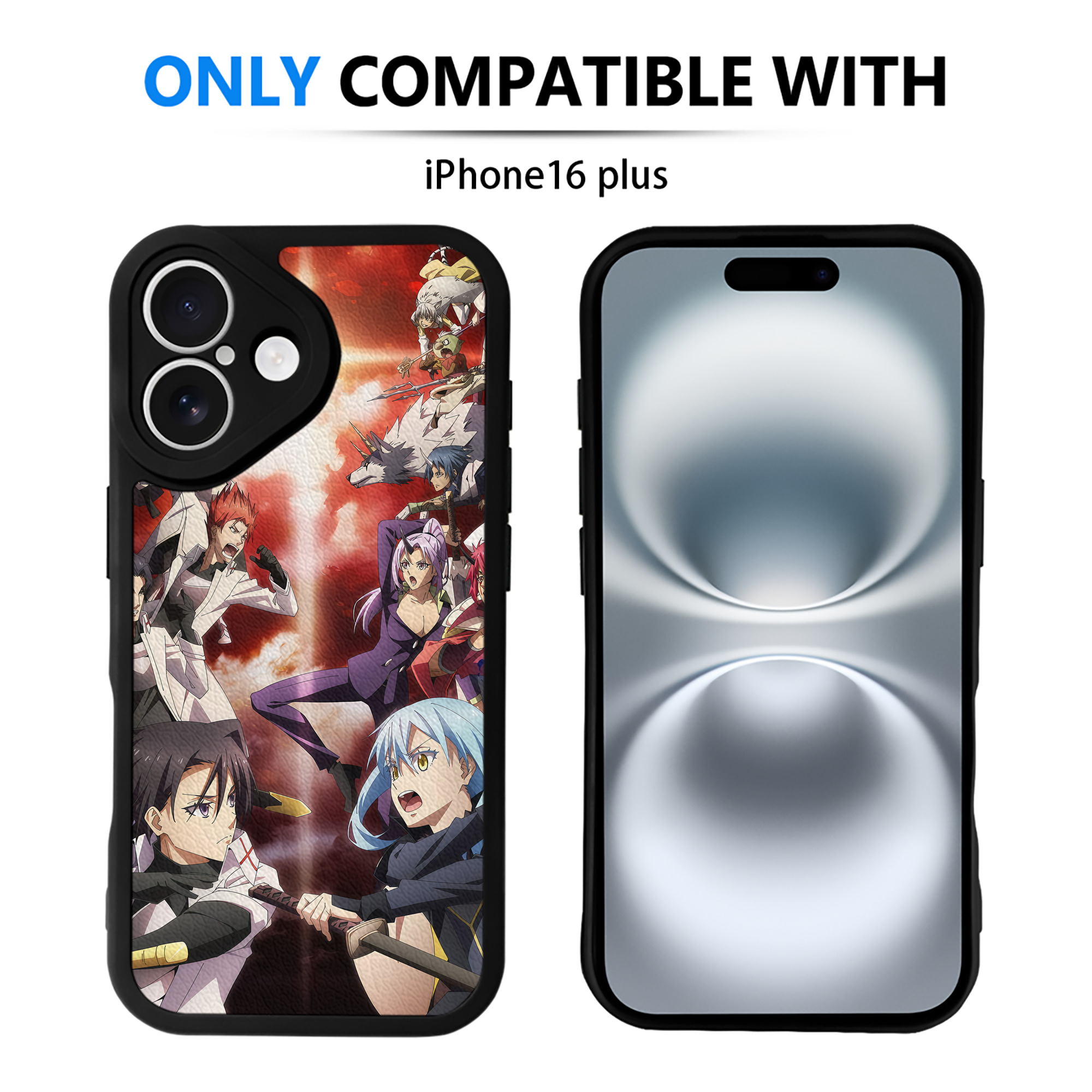（画像用） 転スラ Regarding Reincarnated to Slime 【iPhone 16シリーズ対応】シリコンスマホケース（レザー調） 材質：シリコン